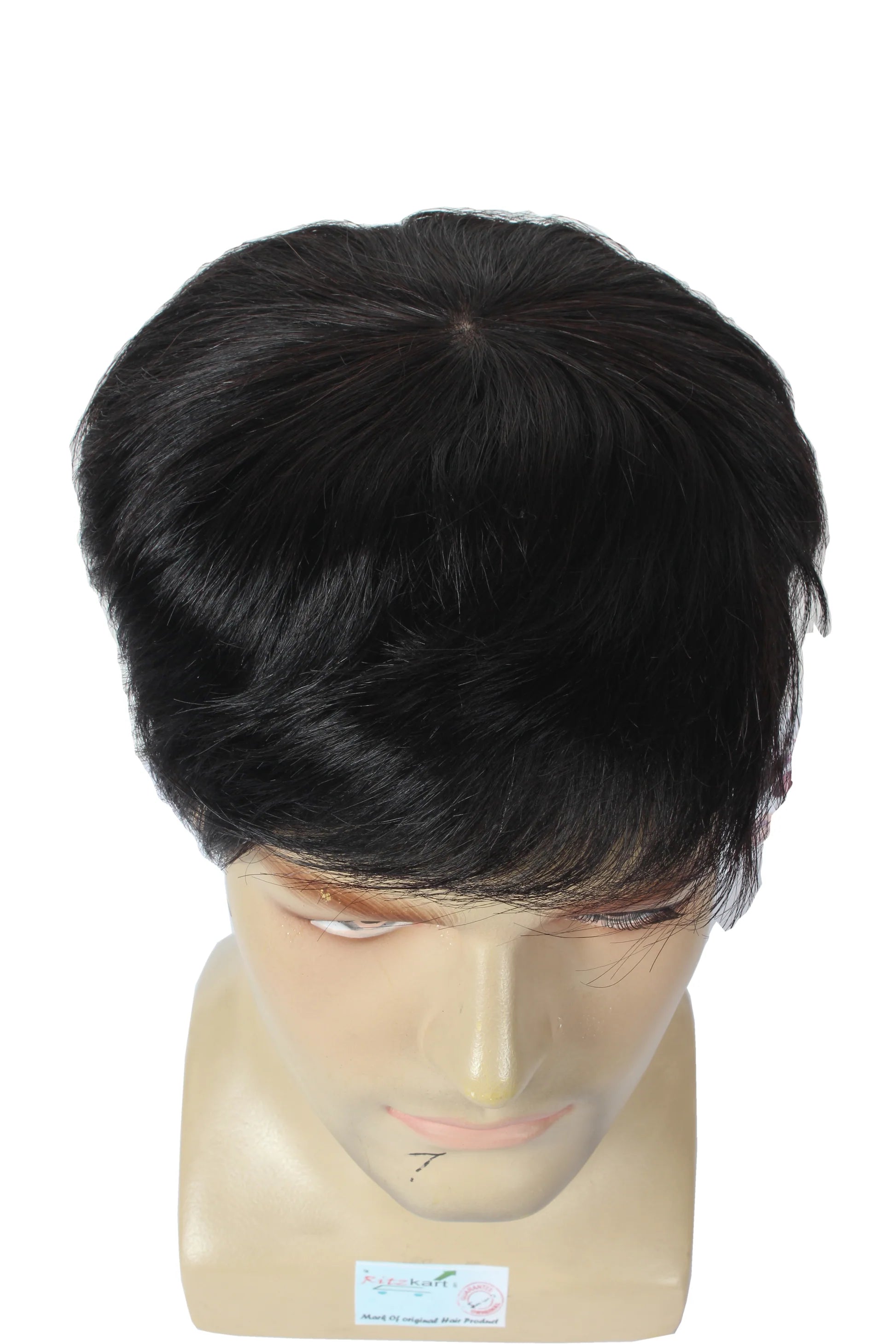 Men's Soft Human Hair With Adjustable clips Glue-less Full Head