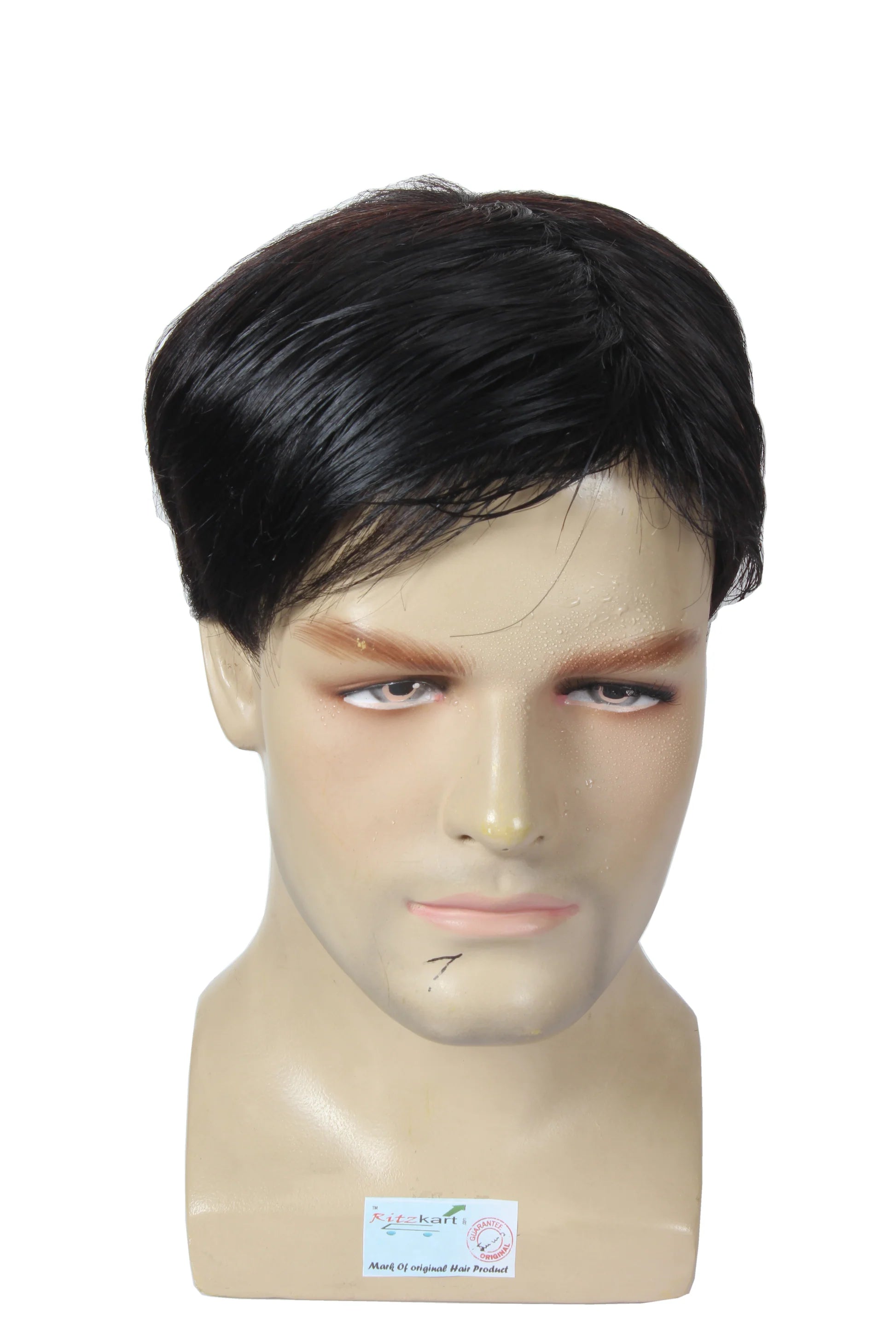 Men's Soft Human Hair With Adjustable clips Glue-less Full Head