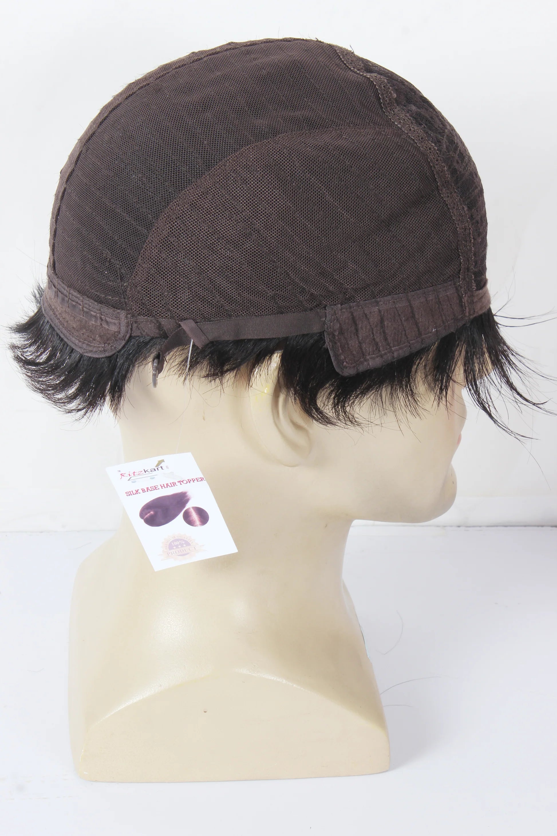 Men's Soft Human Hair With Adjustable clips Glue-less Full Head